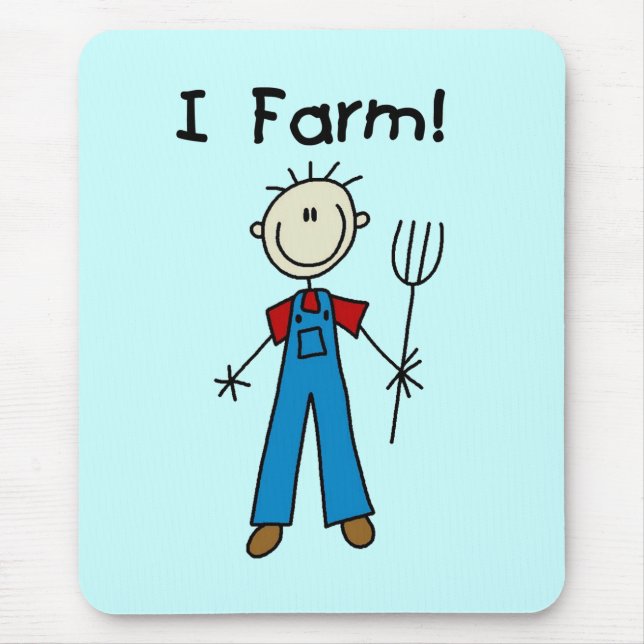Tapis De Souris Chiffre T-shirts et cadeaux de bâton d'agriculteur (Devant)