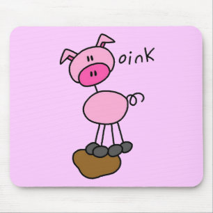 Tapis De Souris Chiffre T-shirts et cadeaux de bâton de porc