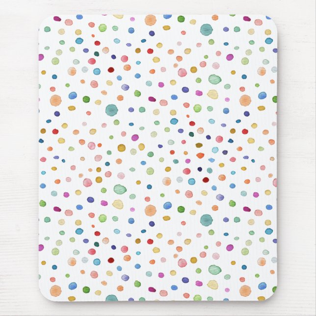 Tapis De Souris Chiffres Rainbow Confetti Aquarelle Motif (Devant)
