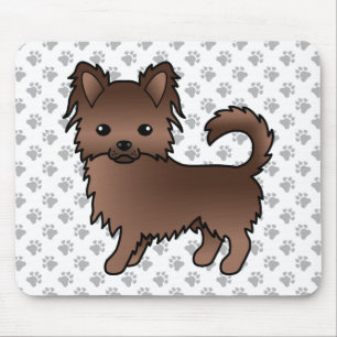 Tapis De Souris Chihuahua à longs poils et au chocolat Chien de de