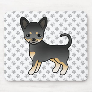Tapis De Souris Chihuahua à poil lisse noir et feu Chien & Pattes