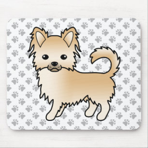 Tapis De Souris Chihuahua à poil long fauve Chien de dessin animé 