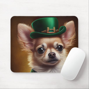 Tapis De Souris Chihuahua Chien en robe de la Saint Patrick