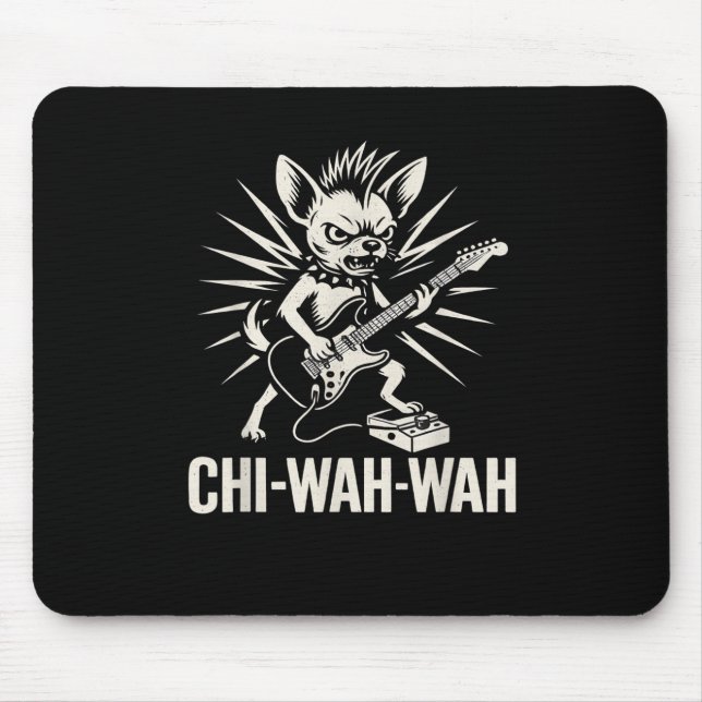 Tapis De Souris Chihuahua Chien Guitariste Wah Pedal Punk Rocker M (Devant)