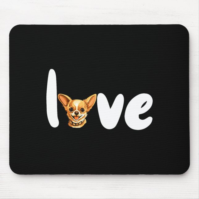 Tapis De Souris Chihuahua Dog Love For Valentines Day  (Devant)