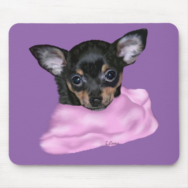 Tapis De Souris Chihuahua Noir et Tan Chihuahua (Devant)