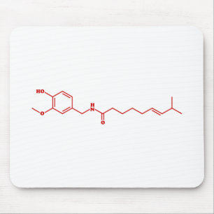 Tapis De Souris Chili Capsaicin Formule chimique moléculaire