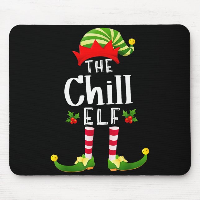 Tapis De Souris Chill Christmas Elf Matching Pajama X-mas Party  (Devant)