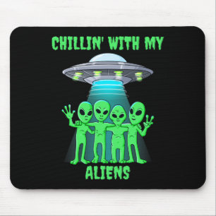 Tapis De Souris Chillin Avec Mes Aliens Halloween Garçons Filles E