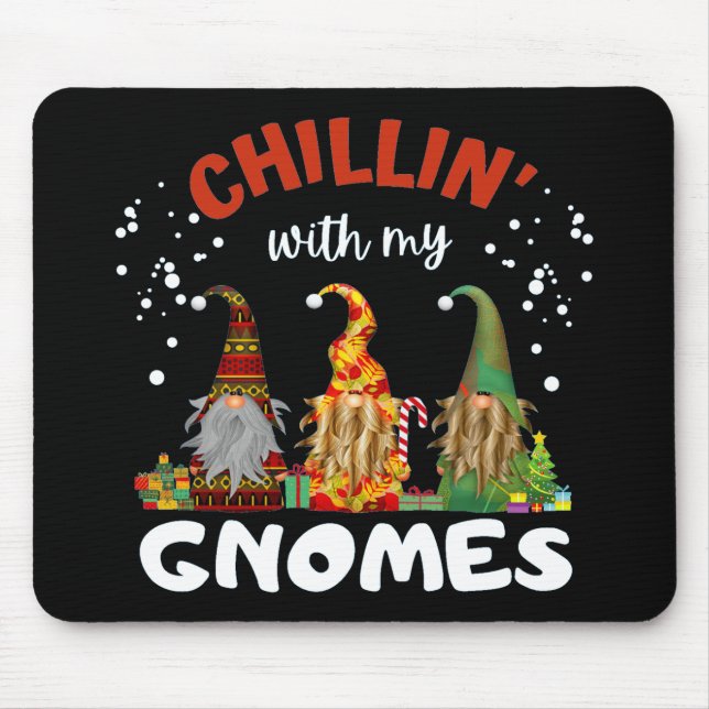 Tapis De Souris Chillin Avec Mes Gnomes Noël (Devant)