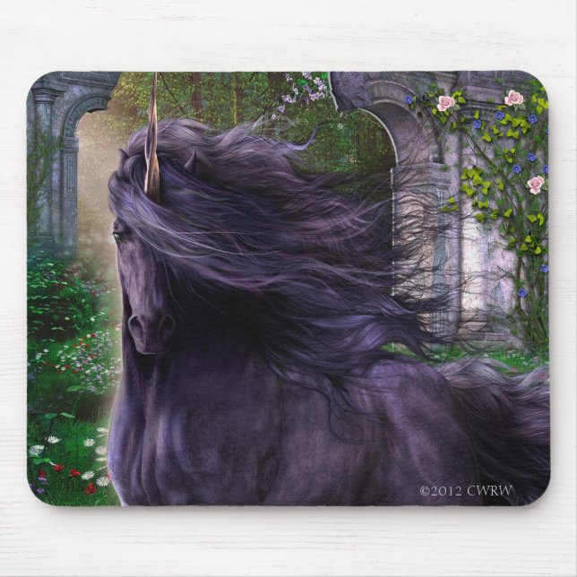Tapis De Souris Chimère la licorne noire Mousepad (Devant)