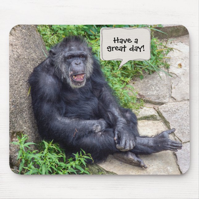 Tapis De Souris chimpanzé appuyé sur la roche (Devant)