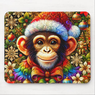 Tapis De Souris CHIMPANZEE Christmas Zany ~