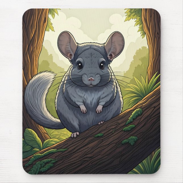 Tapis De Souris Chinchilla in the Forest (Devant)
