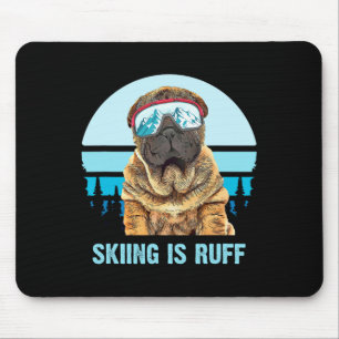Tapis De Souris Chinois Shar-Pei Ski D'Hiver Est Ruff Ski Chien Lo