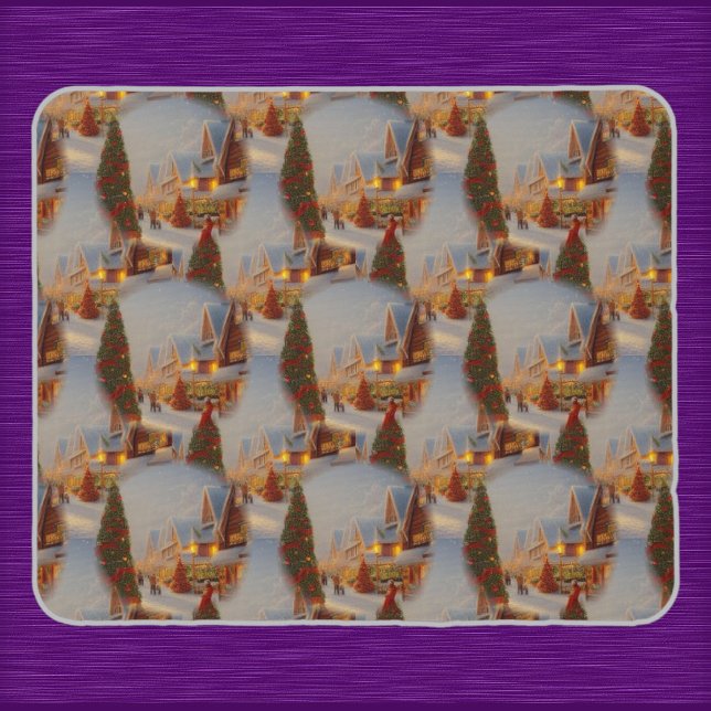 Tapis De Souris Chintzy Village Christmas Tree Snow Globe Motif (Créateur téléchargé)