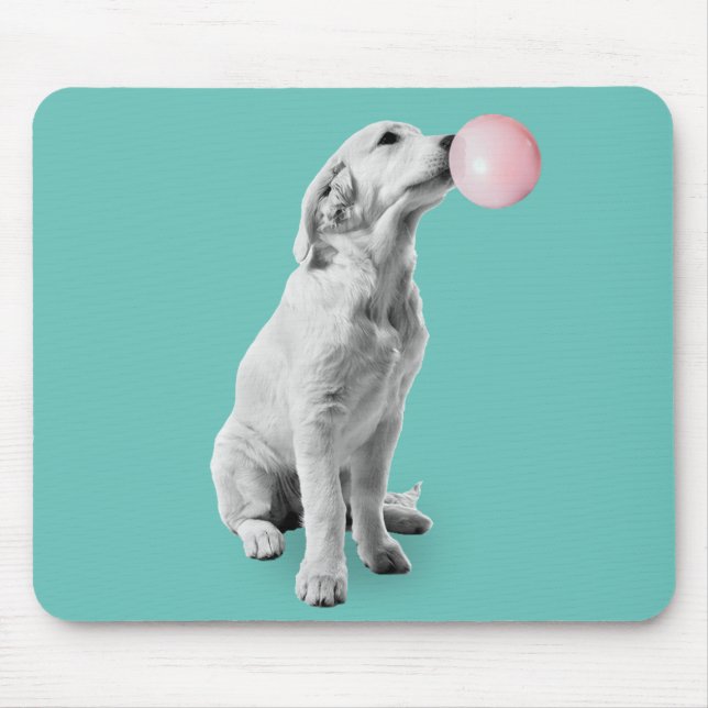 Tapis De Souris Chiot d'or avec gomme à bulles (Devant)