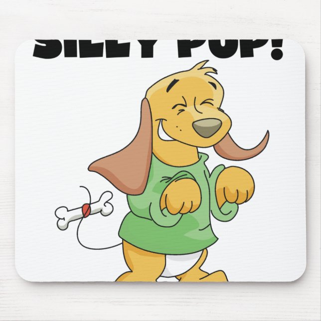 Tapis De Souris Chiot idiot de chemise verte (Devant)