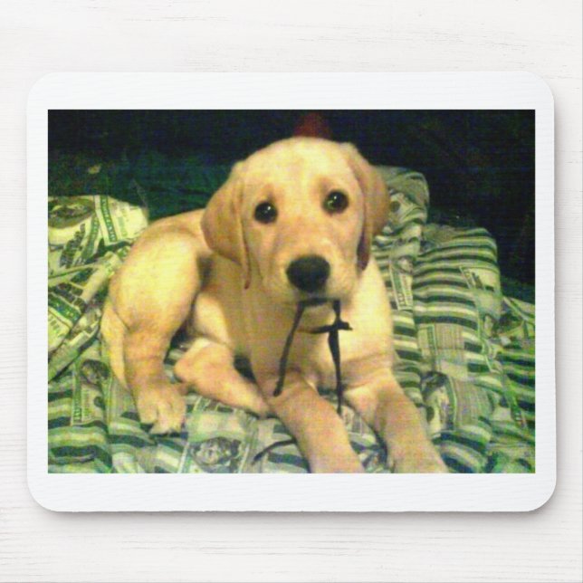 Tapis De Souris chiot jaune de labrador retriever (Devant)