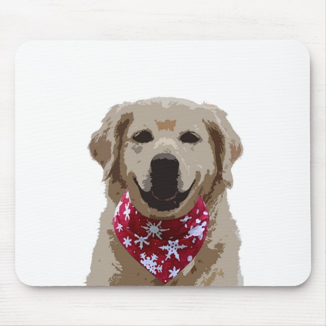 Tapis De Souris Chiot réducteur d'or avec Bandana Mousepad (Devant)