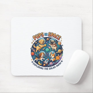 Tapis De Souris Chiots dans l'espace