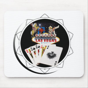Tapis De Souris Chip Black Poker Affiche de bienvenue