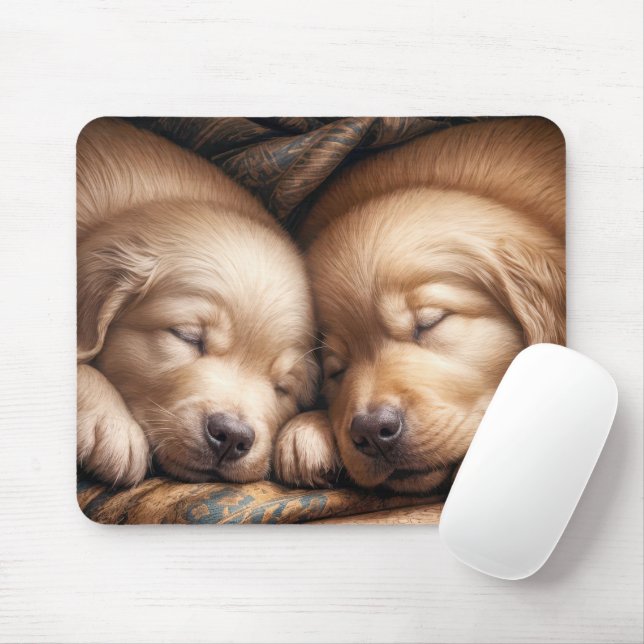Tapis De Souris Chipies Golden Retriever Dans Le Sbois Pacifique (Avec souris)