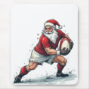 Tapis De Souris Chirstmas Imaginaire Football Jouer Père Noël