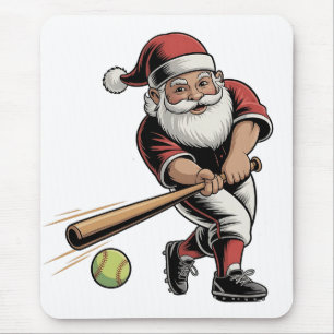 Tapis De Souris Chirstmas Softball Jouer Santa Claus Sport