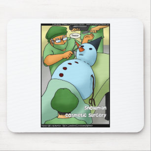 Tapis De Souris Chirurgie cosmétique Snowman Drôle Cadeaux Cartes