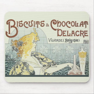 Tapis De Souris Chocolat Art Nouveau Femme