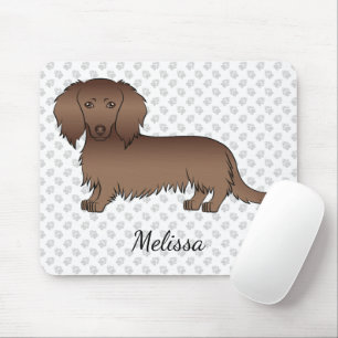 Tapis De Souris Chocolat cheveux longs Dachshund Dessin Chien et n