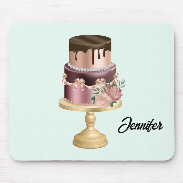 Tapis De Souris Chocolat Drives et Rose Gold Luxury Cake (Devant)