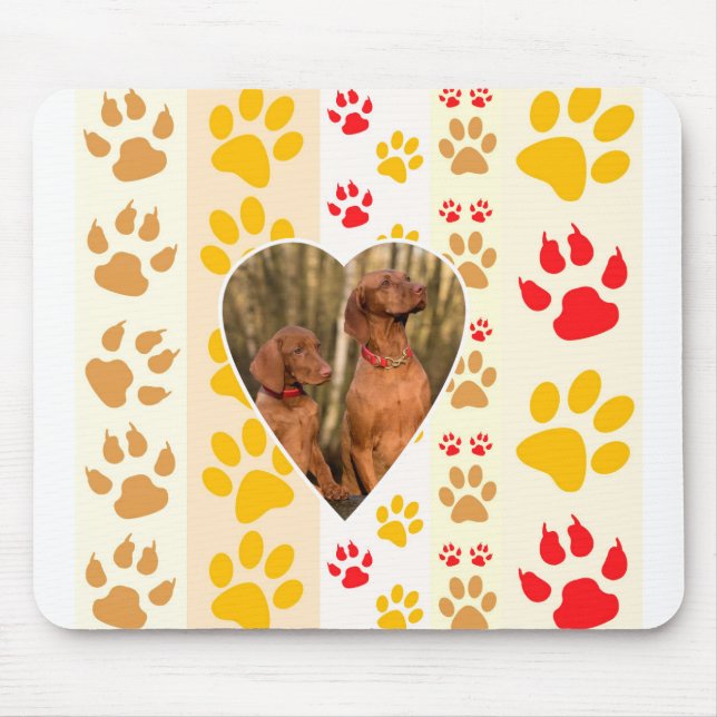 Tapis De Souris Chocolat Labrador Retriever Coeurs de chien Emprei (Devant)