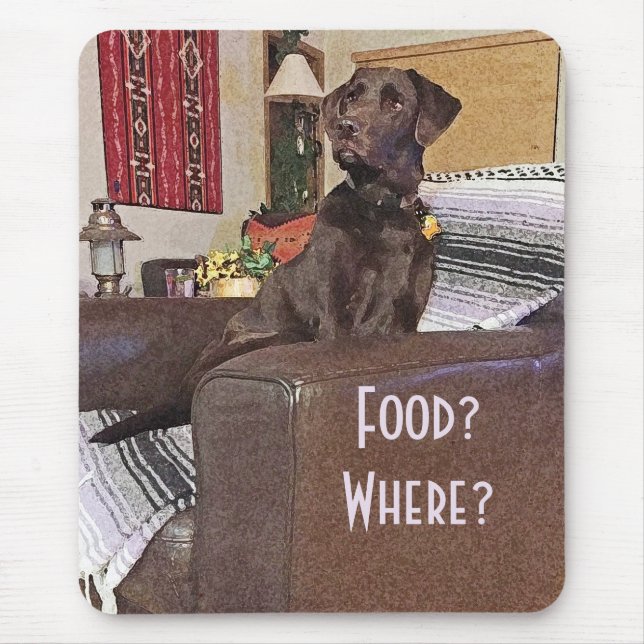 Tapis De Souris Chocolat labrador retriever sur la chaise (Devant)