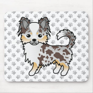 Tapis De Souris Chocolat Merle long manteau Chihuahua Chig & Paws