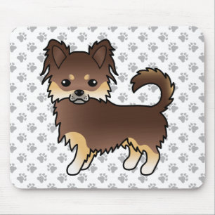 Tapis De Souris Chocolate And Tan Long Coat Chihuahua Dog & Paws
