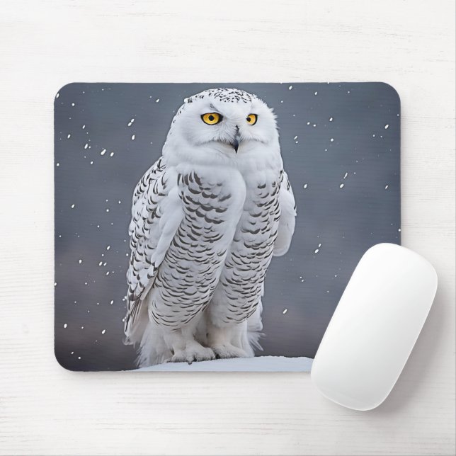 Tapis De Souris Chouette Neige Sur Neige (Avec souris)