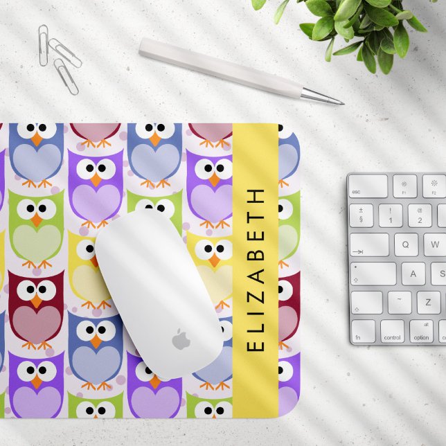 Tapis De Souris Chouettes mignonnes, Chouette Motif, Chouettes col (Créateur téléchargé)