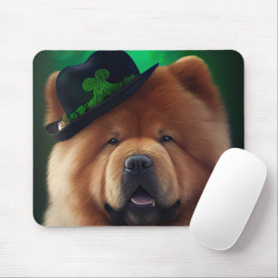 Tapis De Souris Chow Chow Dog en tenue de la Saint Patrick