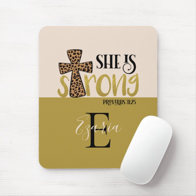 Tapis De Souris Chrétienne Personnalisée Elle Est Proverbes Forts  (Avec souris)