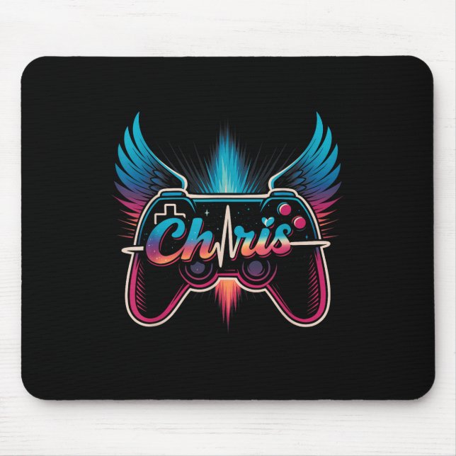 Tapis De Souris Chris groovy prénom D Chris contrôle jeu mème  (Devant)