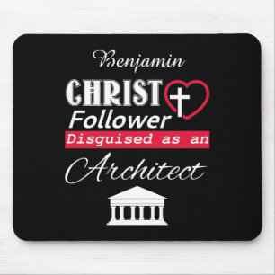 Tapis De Souris Christ Follower déguisé en architecte chrétien