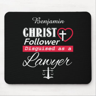 Tapis De Souris Christ Follower déguisé en avocat chrétien