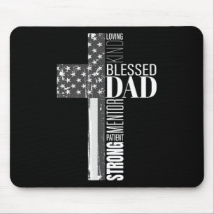 Tapis De Souris Christian Béni Papa Américain Drapeau Drapeau Reli