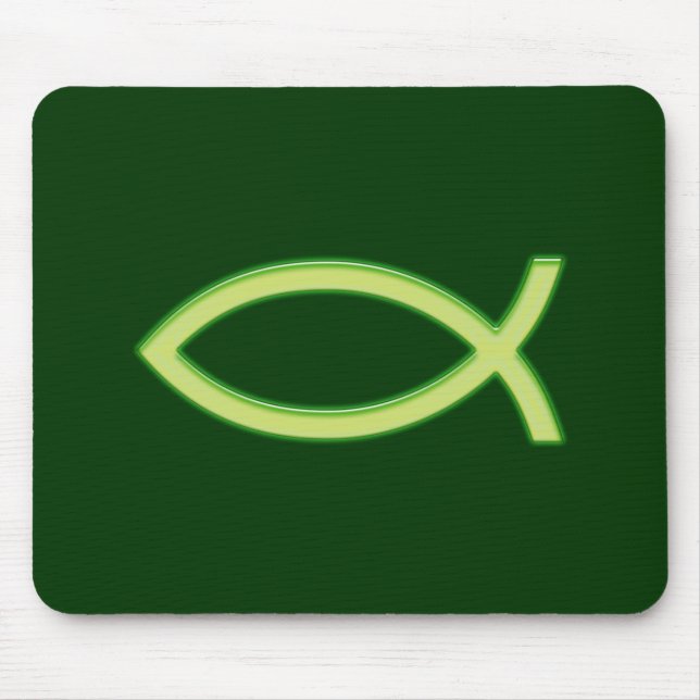 Tapis De Souris Christian Fish Light Vert (Devant)