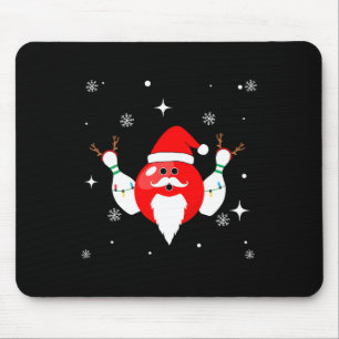 Tapis De Souris Christmas Bowling Père Noël Bowling Équipe Dans Le