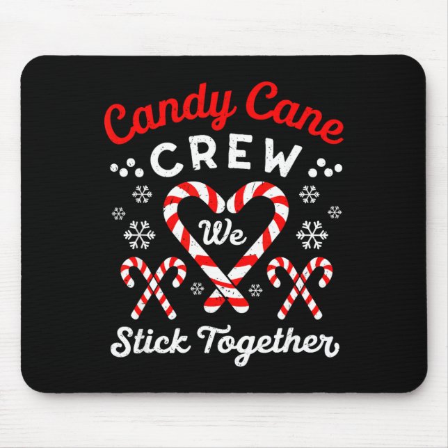 Tapis De Souris Christmas Candy Cane Heart Holiday Family Matching (Devant)