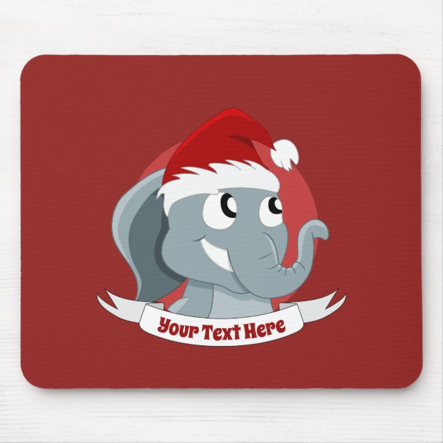 Tapis De Souris Christmas cartoon with a cute elephant mouse pad (Devant)