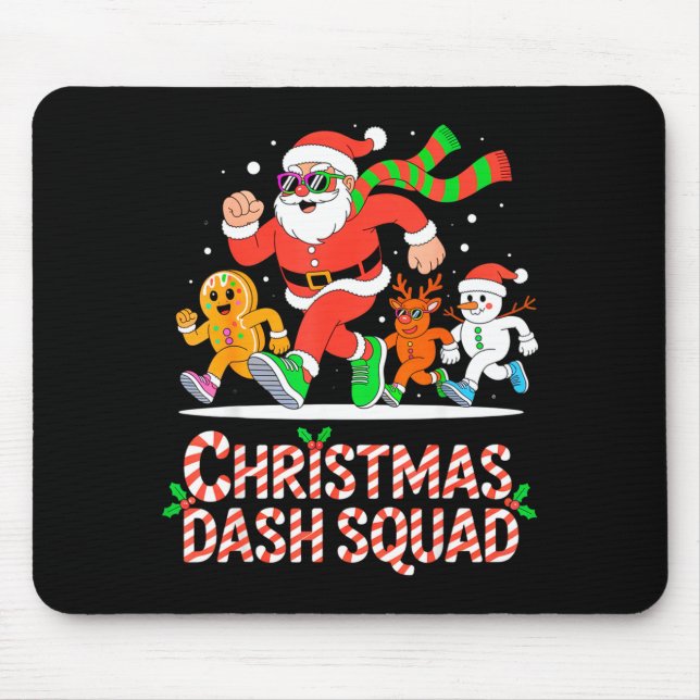 Tapis De Souris Christmas Dash Squad Running Runner Marathon Team  (Devant)